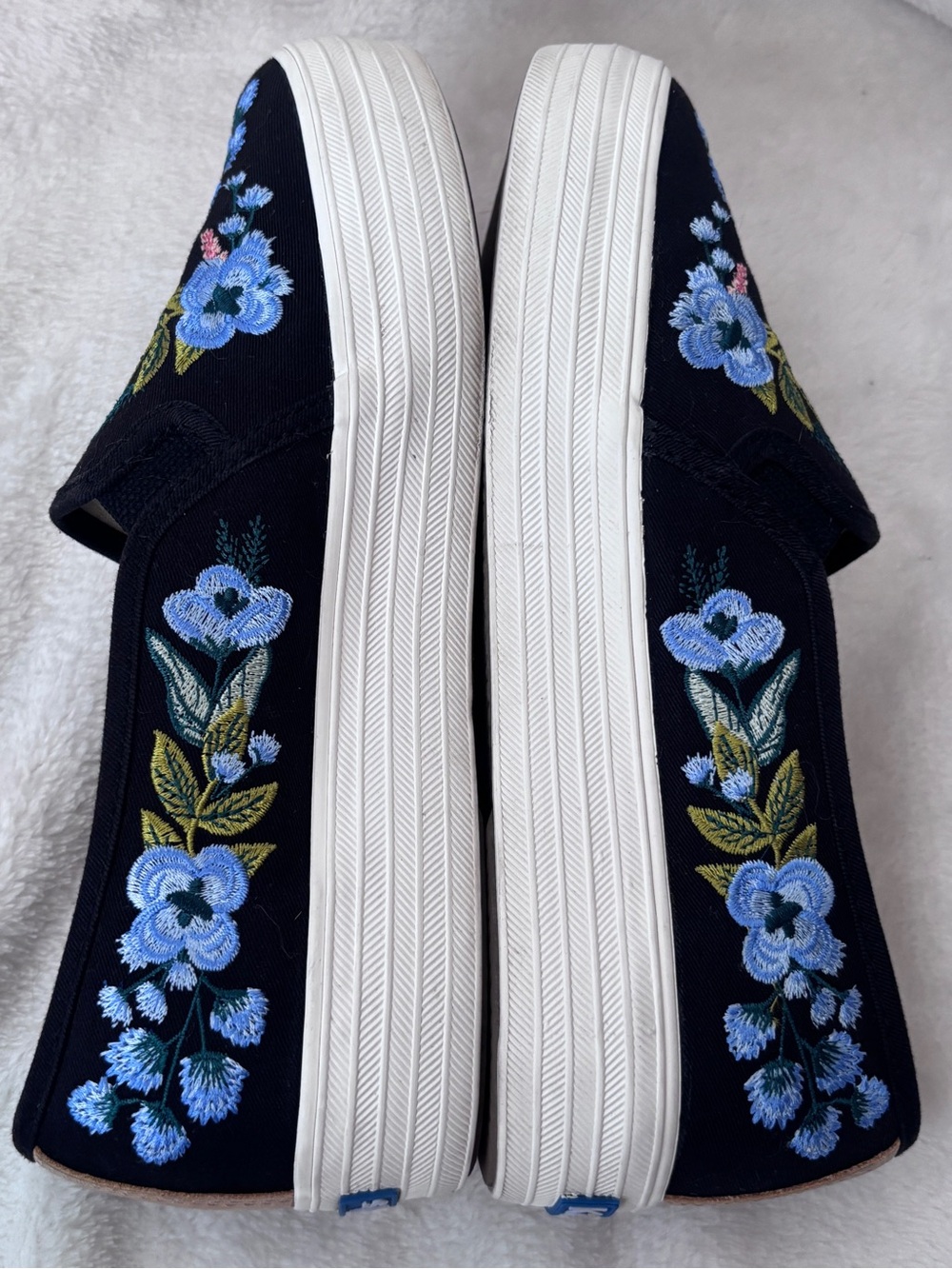Rifle Paper Co. x Keds Triple Decker Slip-On Platform Sneakers 7.5 Embroidered - Picture 4 of 9